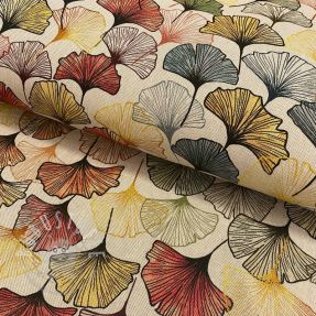 Dekostoff premium Linenlook Elegant ginko digital print