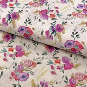 Baumwollstoff VOILE Bouqeut flowers digital print