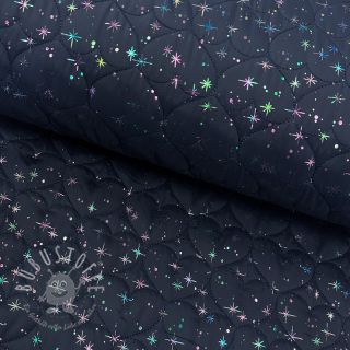 Steppstoffe FOIL Hearts navy