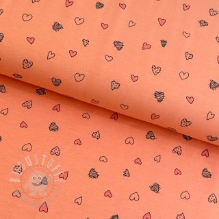 Jersey Cute hearts peach digital print