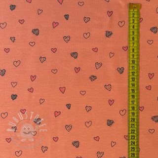 Jersey Cute hearts peach digital print