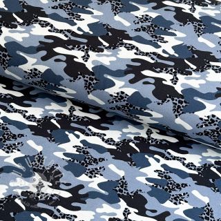 Jersey Shimmering camouflage blue LEO digital print