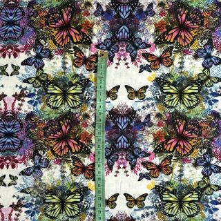 Jersey VISCOSE LYCRA HEAVY Butterflies design A digital print