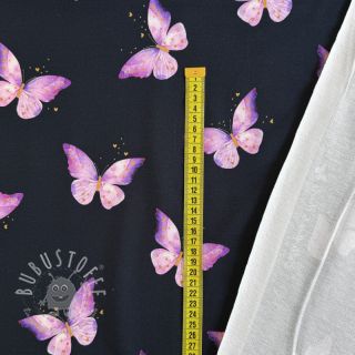 Sweatstoff Butterflies wing navy digital print