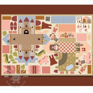 Baumwollstoff Castle dollhouse PANEL digital print