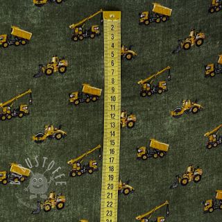 Double gauze/musselin Jeans construction vehicles army
