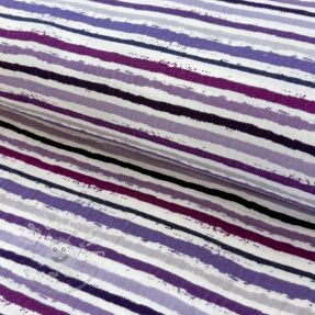 Double gauze/musselin Small stripes Snoozy violet