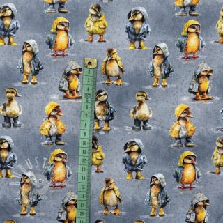 Jersey Raincoat ducklins grey digital print