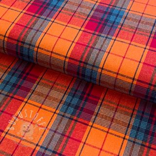 Baumwollstoff Check madras orange