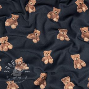 Jersey Teddy bears navy digital print ORGANIC