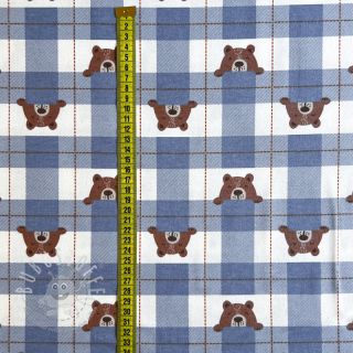 Baumwollstoff FLANNEL Bear check jeans