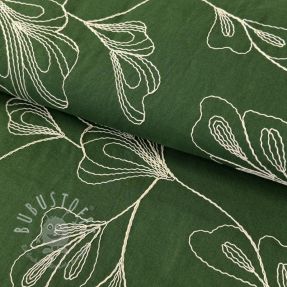 Viskosestoff leinen EMBROIDERY Greenery