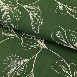 Viskosestoff leinen EMBROIDERY Greenery