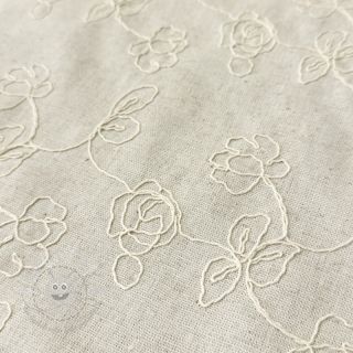 Viskosestoff leinen EMBROIDERY Climbing flowers