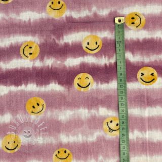 Double gauze/musselin Happy faces blush digital print