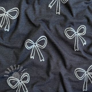 Jersey Glitter bows indigo melange