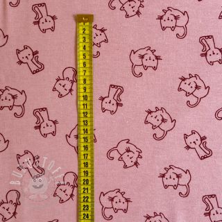 Baumwollstoff FLANNEL Cats old rose