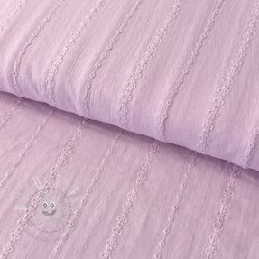 Baumwollstoff VOILE Embroidery Stripes lilac