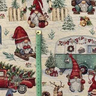 Dekostoff GOBELIN PREMIUM Tomte Jolly Holiday