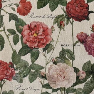 Dekostoff Linenlook premium Vintage Rose Garden digital print