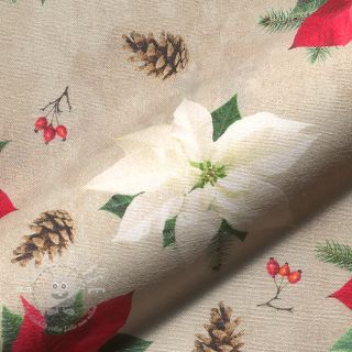 Dekostoff Classic Poinsettia Flower digital print