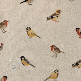 Dekostoff Linenlook Tiny Garden Birds