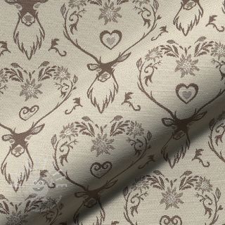 Dekostoff jacquard DOUBLE FACE Landhaus Deer Heart taupe