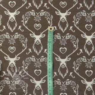 Dekostoff jacquard DOUBLE FACE Landhaus Deer Heart taupe