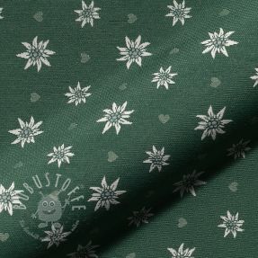 Dekostoff jacquard DOUBLE FACE Landhaus Edelweiss forest green