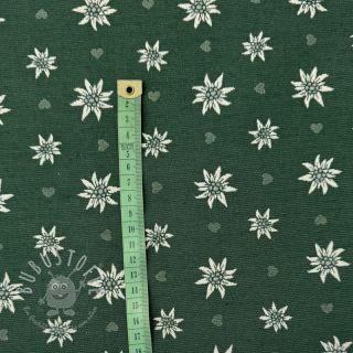 Dekostoff jacquard DOUBLE FACE Landhaus Edelweiss forest green