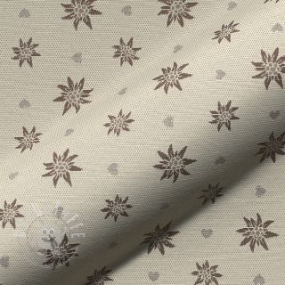 Dekostoff jacquard DOUBLE FACE Landhaus Edelweiss taupe