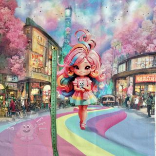 Sweatstoff Rainbow Girl PANEL digital print