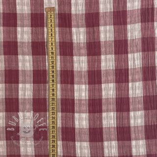 Double gauze/musselin Double sided CHECKS MINI rosewood