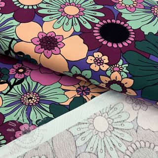 Sweatstoff NERIDA HANSEN Blomster purple