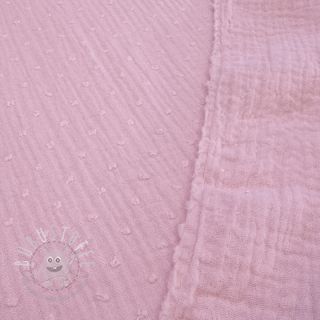 Double gauze/musselin DOBBY light pink