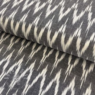 Baumwollstoff IKAT grey design A