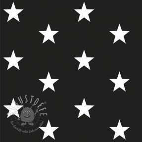 Baumwollstoff Stars black