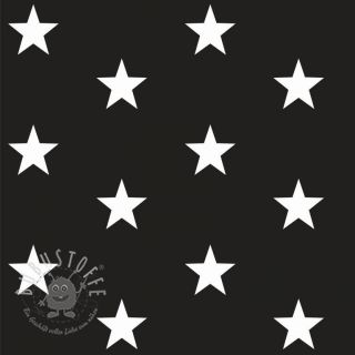 Baumwollstoff Stars black