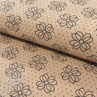 Cord STRETCH Circle flower beige