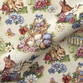 Dekostoff GOBELIN PREMIUM Blossom Bunny Garden