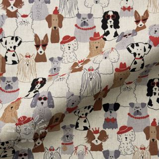 Dekostoff Linenlook Dog Dress Up