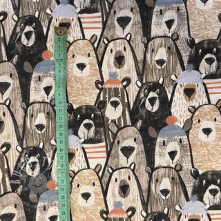 Sweat kuschel Bears beige digital print