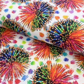 Jersey Pencil explosion circles digital print