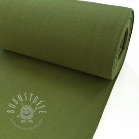 Baumwoll Bündchenstoff glatt PREMIUM moss green