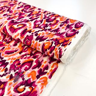 Viskosestoff STRETCH Ikat fuchsia