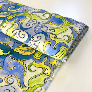 Viskosestoff RADIANCE Abstract paisley blue digital print