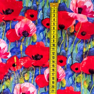 Viskosestoff RADIANCE Poppies digital print