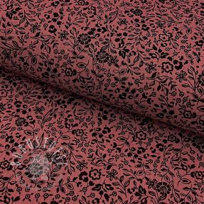 Double gauze/musselin Paisley flowers bordeaux