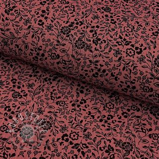 Double gauze/musselin Paisley flowers bordeaux