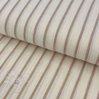 Double gauze/musselin YARN DYED Thin strip beige